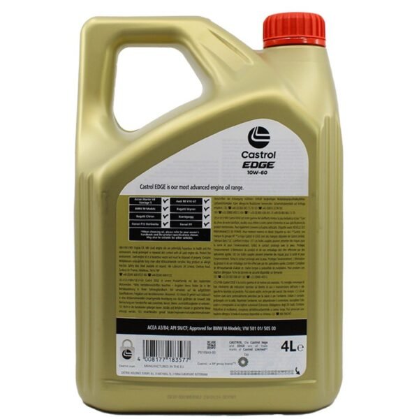 Castrol Edge 10W60 4 Lt Tam Sentetik Motor Yağı