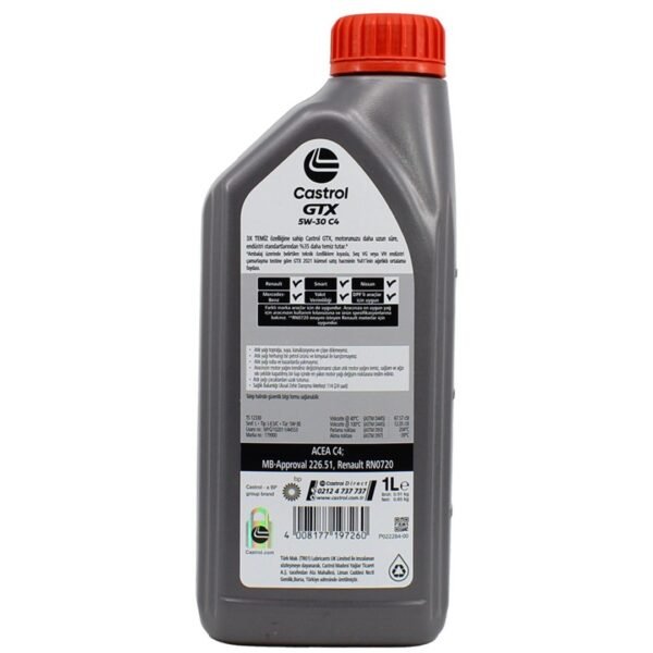 Castrol GTX 5W30 C4 1 Lt Partiküllü Motor Yağı