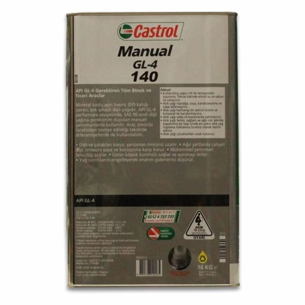 Castrol Transmax Manual 140 16 Kg Manuel Şanzıman Yağı
