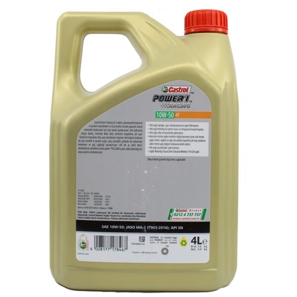 Castrol Power 1 Racing 4T 10W50 4 Lt Motosiklet Yağı