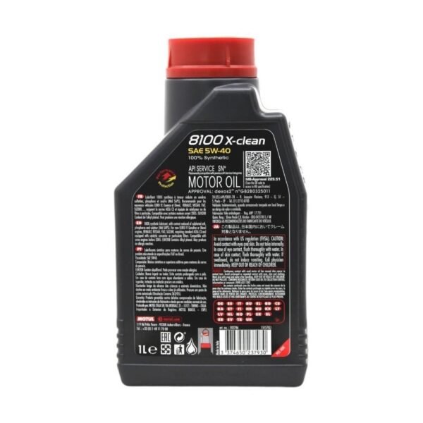 Motul 8100 X-Clean 5W40 1 Lt Tam Sentetik Motor Yağı