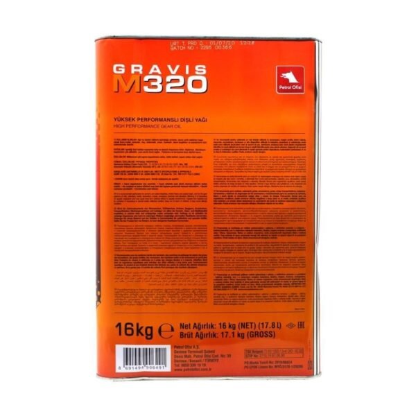 Petrol Ofisi Gravis M 320 15 Kg Kapalı Sistem Dişli Yağı