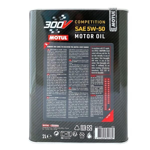 Motul 300V Competition 5W50 2 Lt Tam Sentetik Motor Yağı