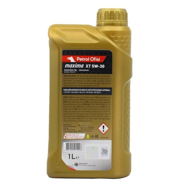 Petrol Ofisi Maxima XT 5W30 1 Lt Tam Sentetik Motor Yağı