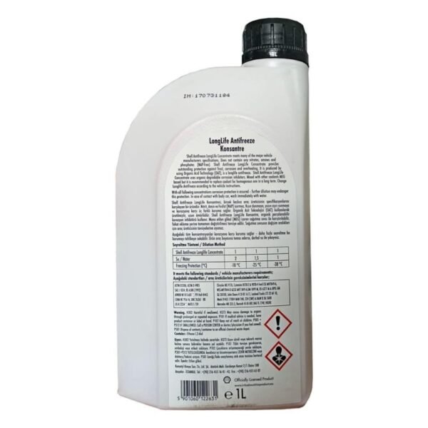 Shell LongLife Antifriz Konsantre 1 Lt Kırmızı Antifriz