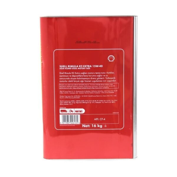 Shell Rimula R2 Extra 15W40 16 Lt Motor Yağı