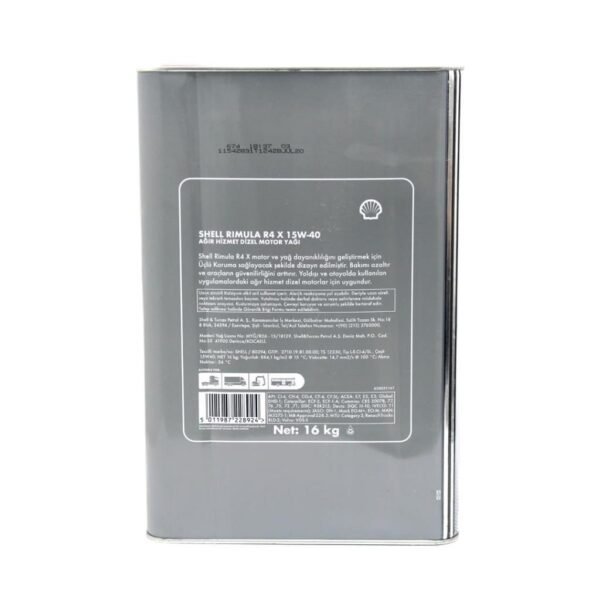 Shell Rimula R4 X 15W40 16 Lt Motor Yağı